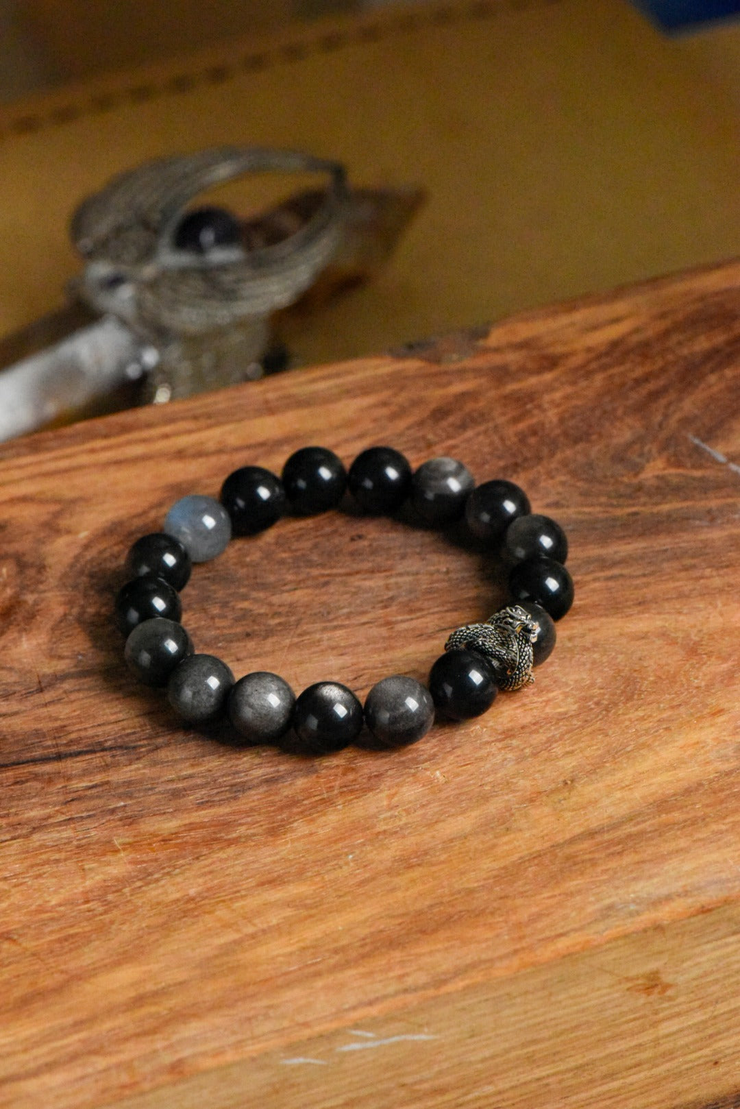 ▫️▪️ Silver Lime Moonlight Bracelet (Men)